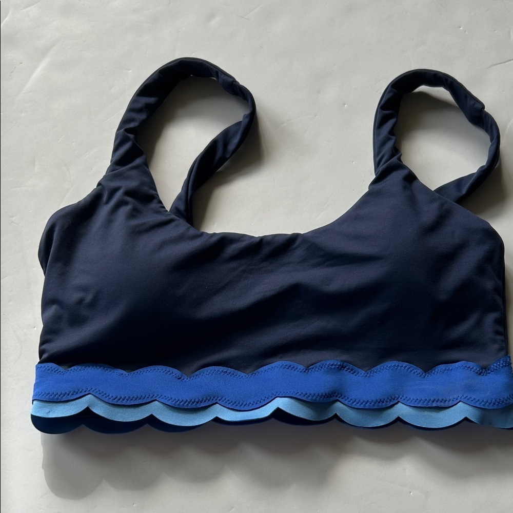 Beach Riot Marin Bikini Top in Blue with Blue trim size XS/S